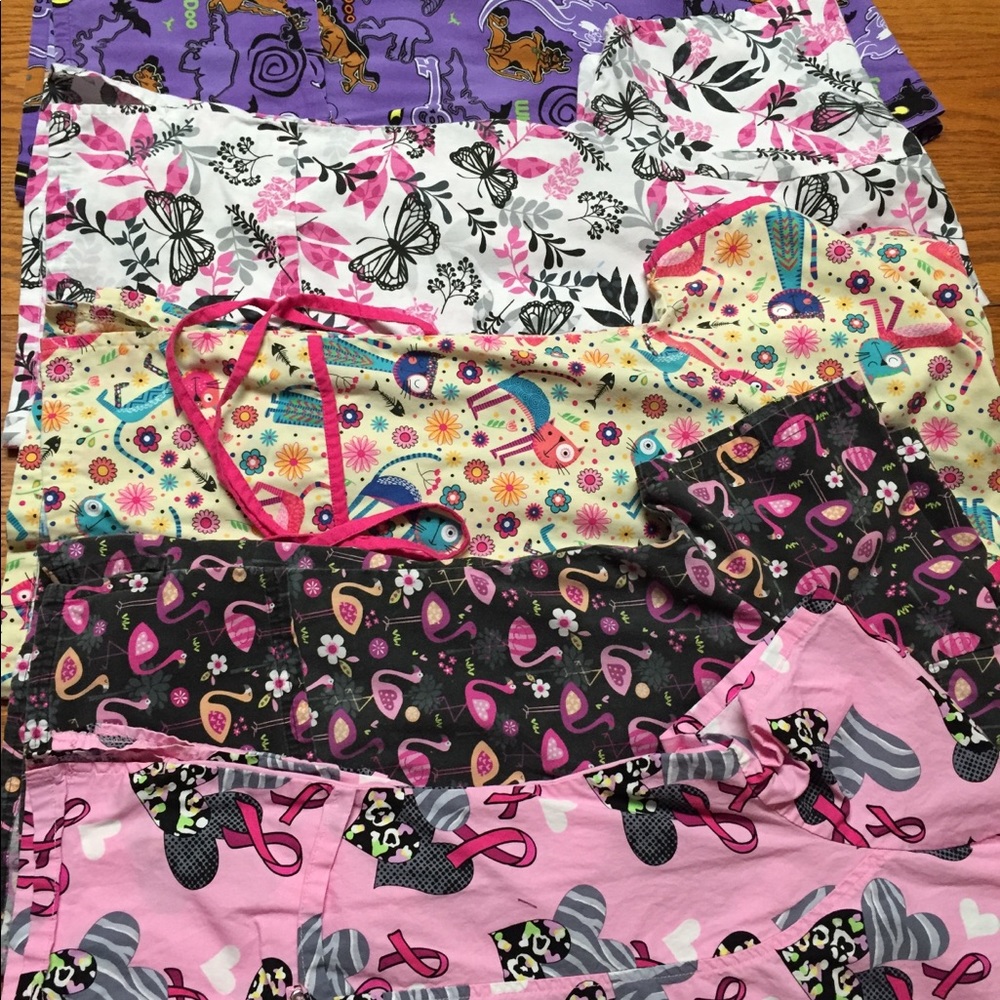 Scrub Tops Large Printed